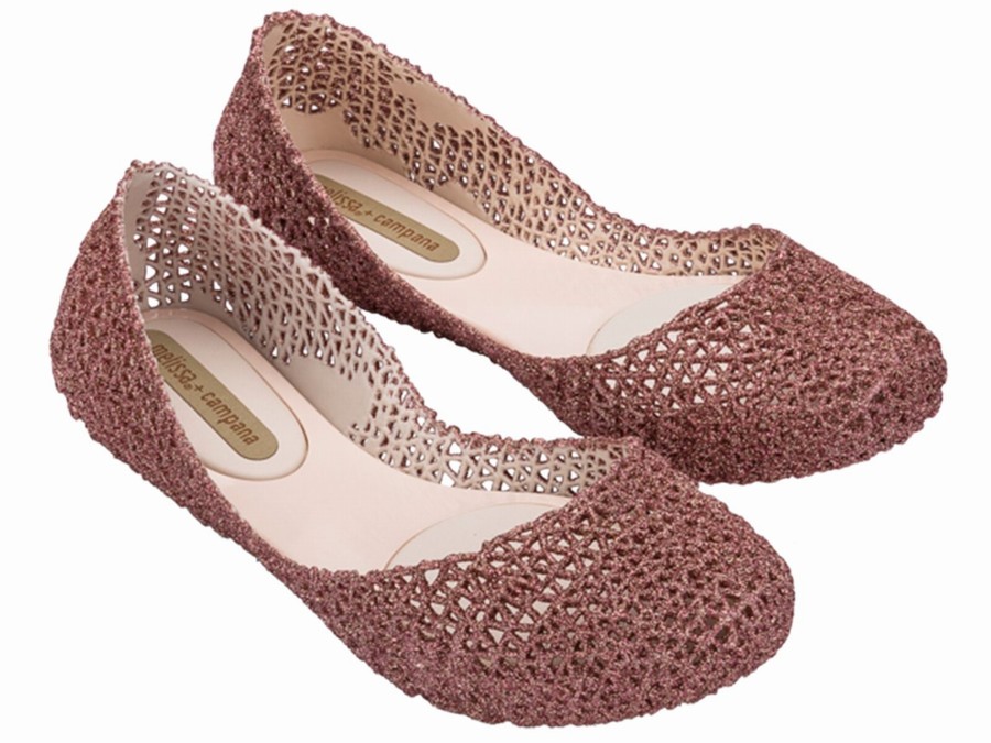 Bailarinas Melissa Campana Papel Glitter Mujer - Rosas - Argentina QHB-540923